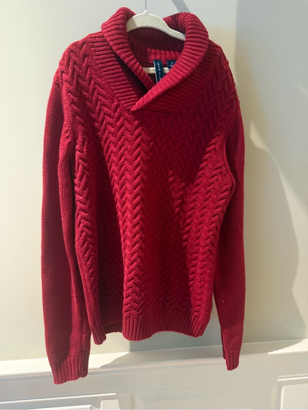 Janie and Jack Men's Red Cable Knit Sweater